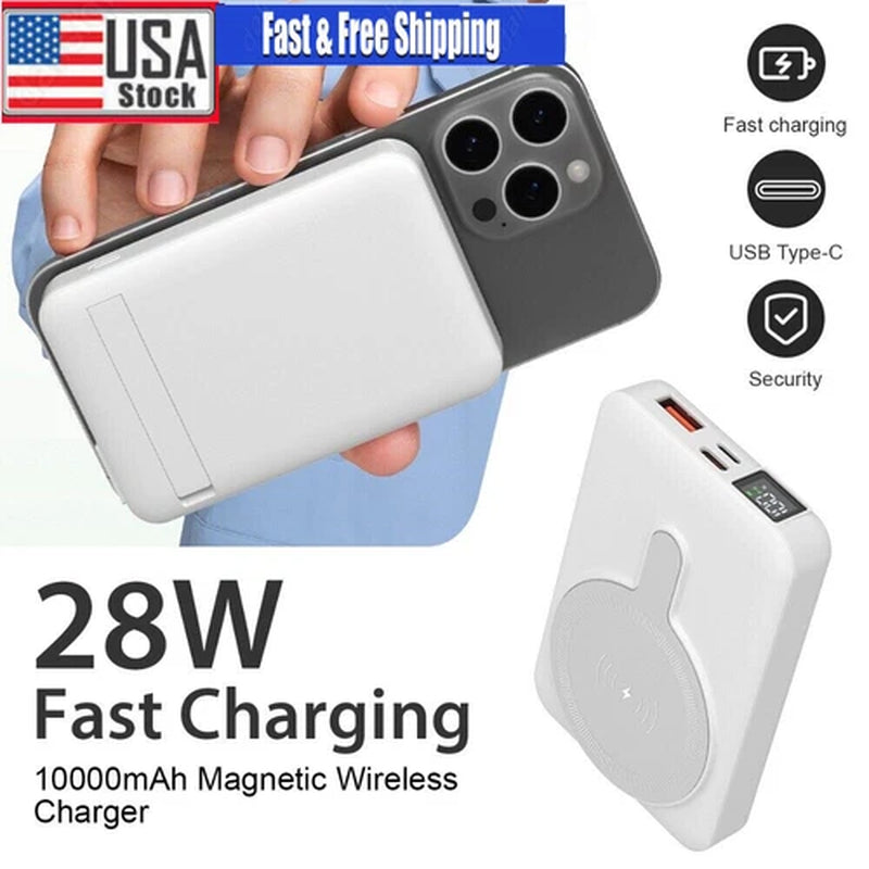 10000Mah Power Bank Magnetic Pack Wireless Charger for Iphone 16/15/14/13/12